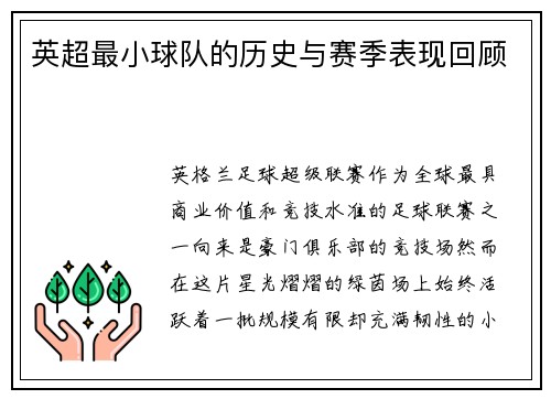 英超最小球队的历史与赛季表现回顾